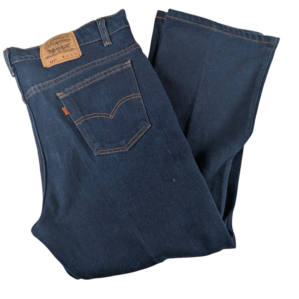 Vintage Levis 517 Bootcut Jeans Mens 42x30 Indigo Blue Made in USA 90s 517-2017